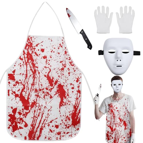 Halloween Schlächter Kostüm,Metzger halloween Kostüme,Blutig Schlächter Kostüm Set,Blutige Schürze, Messer, Maske,Handschuhe,Metzger Kostüm Erwachsene,Horror Doktor Kostüme für Halloween Kostüm Party Halloween Schlächter Kostüm,Metzger halloween Kostüme,Blutig Schlächter Kostüm Set,Blutige Schürze, Messer, Maske,Handschuhe,Metzger Kostüm Erwachsene,Horror Doktor Kostüme für Halloween Kostüm Party von PPGGOPP