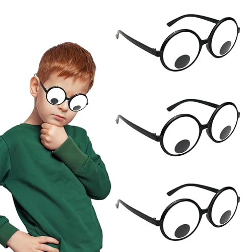 Lustige Brillen Wackelaugen Brille,Shaking Eyes Party-Brille, Lustige Googly Eyes-Brille,Schüttelt Augen Party Brille,Kulleraugen Brille Für Foto Requisiten,Die Partei Cosplay Und Erwachsene (3PCS) von PPGGOPP