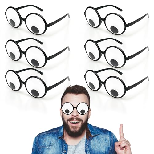 Lustige Brillen Wackelaugen Brille,Shaking Eyes Party-Brille, Lustige Googly Eyes-Brille,Schüttelt Augen Party Brille,Kulleraugen Brille Für Foto Requisiten,Die Partei Cosplay Und Erwachsene (6PCS) von PPGGOPP