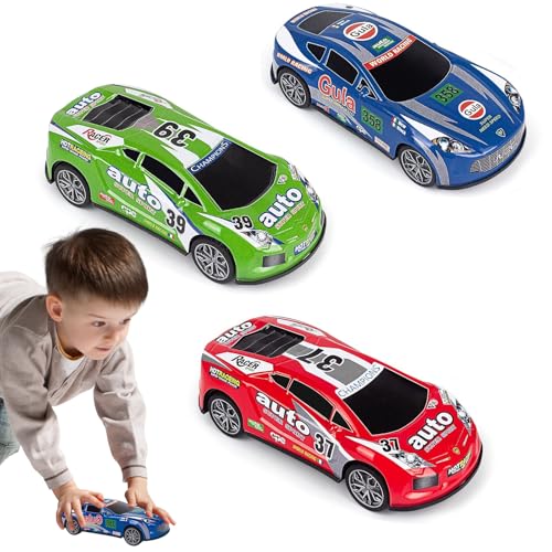 PPGGOPP Spielzeugautos, Auto Spielzeug Set, 3 pcs 7 inch Rennwagen Kinder, Spielzeug Autos Kinder, Auto Zurückziehen Fahrzeuge, Cars Spielzeugs, Autos Set, Geschenk für Kinders ab 3 4 5 6 7 8 Jahre von PPGGOPP