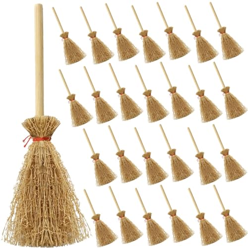 Puppenhaus Miniaturbesen 30 PCS Miniaturbesen Mini Besen Seil Mini Strohbesen mit Rot Miniatur Stroh Bese Halloween Miniature Witch Broom Artificial Straw Broom Decorative Small Craft Dollhouse Puppenhaus Miniaturbesen 30 PCS Miniaturbesen Mini Besen Seil Mini Strohbesen mit Rot Miniatur Stroh Bese Halloween Miniature Witch Broom Artificial Straw Broom Decorative Small Craft Dollhouse von PPGGOPP