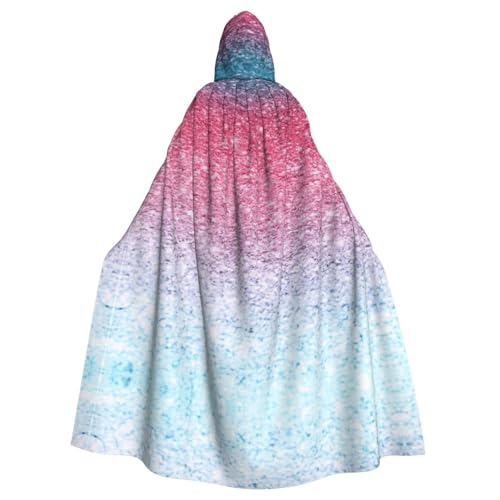 Blauer, rosa und violetter Pastellfarben-Druck, Unisex, volle Länge, mit Kapuze, Halloween-Umhang für Cosplay, Mittelalter und Festivals, passend für Halloween Blauer, rosa und violetter Pastellfarben-Druck, Unisex, volle Länge, mit Kapuze, Halloween-Umhang für Cosplay, Mittelalter und Festivals, passend für Halloween von PPHGUT