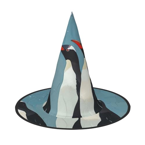 Halloween-Hexenhut mit Pinguin-Druck, breite Krempe, faltbare Kappe, Partys, Arnivals und Rollenspielveranstaltungen Halloween-Hexenhut mit Pinguin-Druck, breite Krempe, faltbare Kappe, Partys, Arnivals und Rollenspielveranstaltungen von PPHGUT