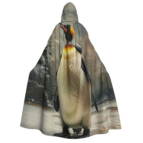 Kapuzenumhang mit Pinguin-Druck, Unisex, Halloween-Kostüm, Karneval, Mottopartys, Cosplay von PPHGUT