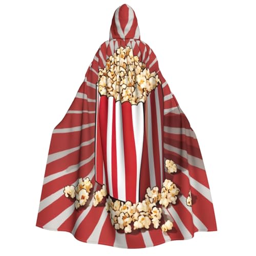 Kapuzenumhang mit Popcorn-Druck, Unisex, Halloween-Kostüm, Karneval, Mottopartys, Cosplay von PPHGUT