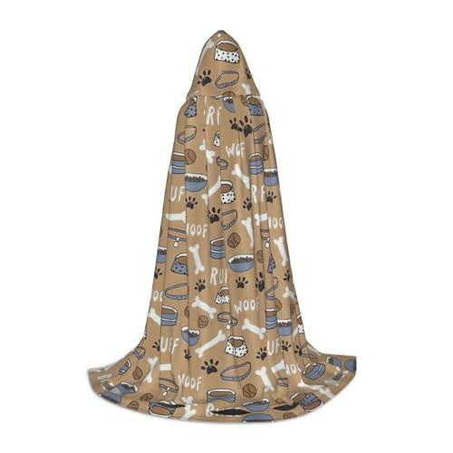 Niedlicher Hundeknochen-Umhang mit Pfotenabdruck, Kapuzenumhang für Halloween, Karneval, Cosplay, Teenager, Kinder, Erwachsene, Zauberer-Themen von PPHGUT