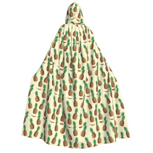 PPHGUT Ananas-Aufdruck, Kapuzenumhang, Unisex, Halloween-Kostüm, Karneval, Mottopartys, Cosplay von PPHGUT