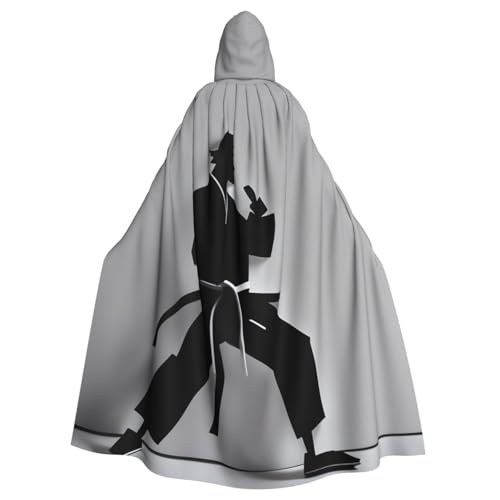 PPHGUT Beeindruckender Karate-Herren-Aufdruck, Unisex, volle Länge, mit Kapuze, Halloween-Umhang für Cosplay, Mittelalter und Festivals, passend für Halloween PPHGUT Beeindruckender Karate-Herren-Aufdruck, Unisex, volle Länge, mit Kapuze, Halloween-Umhang für Cosplay, Mittelalter und Festivals, passend für Halloween von PPHGUT