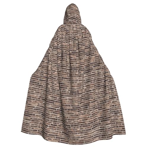 PPHGUT Brick Wall Print Unisex Full Length Hooded Halloween Cloak For Cosplay Medieval And Festivals Fits von PPHGUT