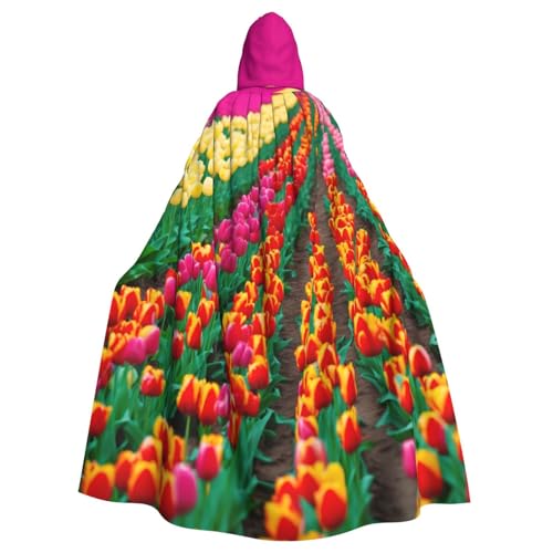 PPHGUT Buntes Tulpenmuster, Unisex, volle Länge, mit Kapuze, Halloween-Umhang für Cosplay, Mittelalter und Festivals, passend für Halloween PPHGUT Buntes Tulpenmuster, Unisex, volle Länge, mit Kapuze, Halloween-Umhang für Cosplay, Mittelalter und Festivals, passend für Halloween von PPHGUT