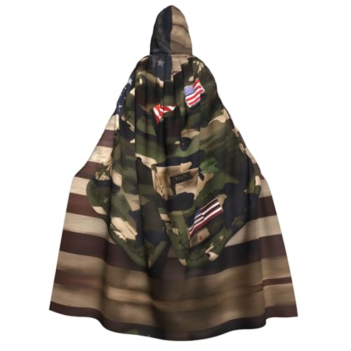 PPHGUT Camouflage-Umhang mit amerikanischer Flagge, Unisex, Halloween-Kostüm, Karneval, Mottopartys, Cosplay PPHGUT Camouflage-Umhang mit amerikanischer Flagge, Unisex, Halloween-Kostüm, Karneval, Mottopartys, Cosplay von PPHGUT