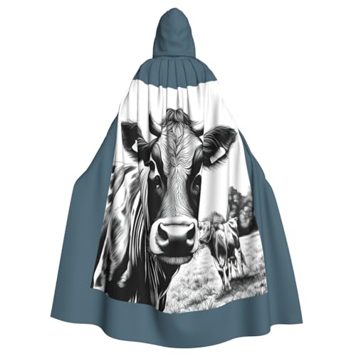 PPHGUT Cow-Kollektion, Unisex, volle Länge, mit Kapuze, Halloween-Umhang, für Cosplay, Mittelalter und Festivals, passend von PPHGUT