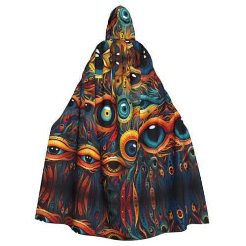 PPHGUT Eyes 2 Print Unisex Kapuzenumhang mit Kapuze für Cosplay, Mittelalter und Festivals von PPHGUT