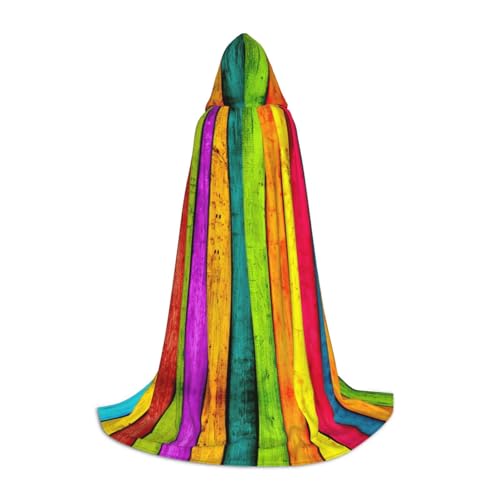PPHGUT Farbiger Holztafel-Druck, Kapuzenumhang, Verkleidung, Halloween, Karneval, Cosplay, Teenager, Kinder, Erwachsene, Zauberer-Themen von PPHGUT
