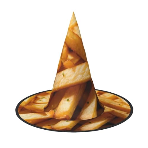 PPHGUT Fast-Food-Druck, Halloween-Hexenhut, breite Krempe, faltbare Kappe, Partys, Arnivals und Rollenspielveranstaltungen von PPHGUT