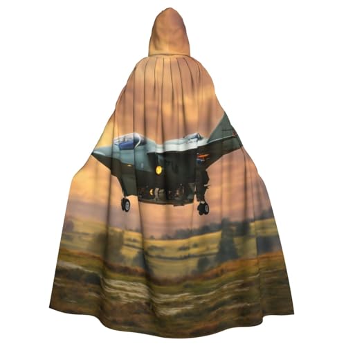 PPHGUT Flugzeug-Jets-Druck, Unisex, volle Länge, mit Kapuze, Halloween-Umhang, für Cosplay, Mittelalter und Festivals, passend PPHGUT Flugzeug-Jets-Druck, Unisex, volle Länge, mit Kapuze, Halloween-Umhang, für Cosplay, Mittelalter und Festivals, passend von PPHGUT