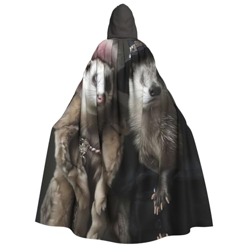 PPHGUT Französisches Modell, Frettchen-Druck, Kapuzenumhang, Unisex, Halloween-Kostüm, Karneval, Mottopartys, Cosplay von PPHGUT