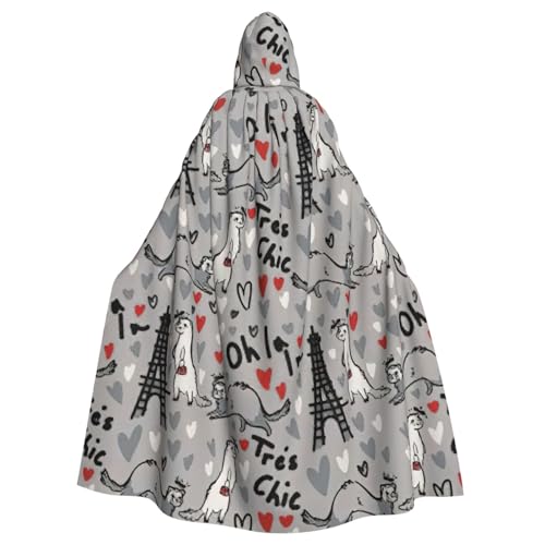 PPHGUT Französisches Modell, Frettchen-Druck, Unisex, volle Länge, mit Kapuze, Halloween-Umhang für Cosplay, Mittelalter und Festivals, passend für Halloween PPHGUT Französisches Modell, Frettchen-Druck, Unisex, volle Länge, mit Kapuze, Halloween-Umhang für Cosplay, Mittelalter und Festivals, passend für Halloween von PPHGUT