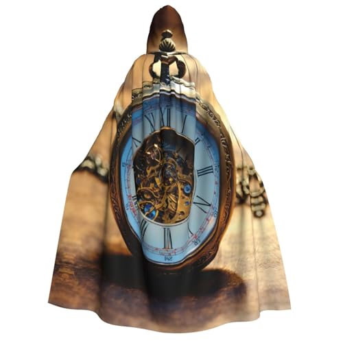 PPHGUT Gears Clock Bronze-Umhang mit Kapuze, Jahrhundertdruck, Unisex, Halloween-Kostüm, Karneval, Mottopartys, Cosplay von PPHGUT