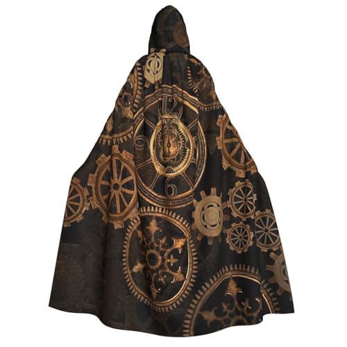 PPHGUT Gears Clock Bronze-Umhang mit Kapuze, Jahrhundertdruck, Unisex, Halloween-Kostüm, Karneval, Mottopartys, Cosplay von PPHGUT