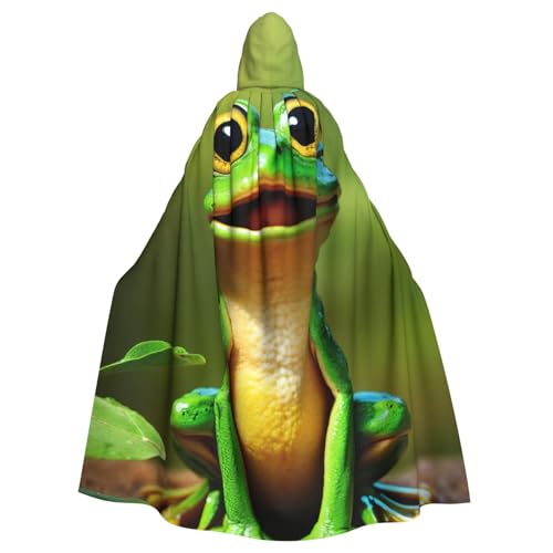 PPHGUT Grüner Frosch-Druck, Unisex, volle Länge, mit Kapuze, Halloween-Umhang für Cosplay, Mittelalter und Festivals, passend für Halloween PPHGUT Grüner Frosch-Druck, Unisex, volle Länge, mit Kapuze, Halloween-Umhang für Cosplay, Mittelalter und Festivals, passend für Halloween von PPHGUT