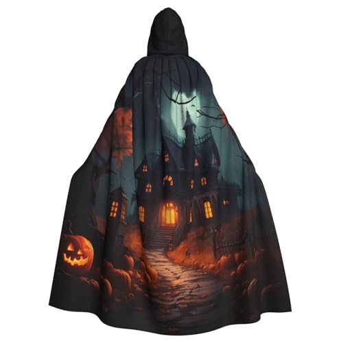 PPHGUT Gruseliger Halloween-Druck, Unisex, volle Länge, mit Kapuze, Halloween-Umhang für Cosplay, Mittelalter und Festivals, passend für PPHGUT Gruseliger Halloween-Druck, Unisex, volle Länge, mit Kapuze, Halloween-Umhang für Cosplay, Mittelalter und Festivals, passend für von PPHGUT