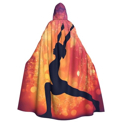 PPHGUT Gymnastik-Spiel-Druck, Unisex, volle Länge, mit Kapuze, Halloween-Umhang, für Cosplay, Mittelalter und Festivals, passend von PPHGUT