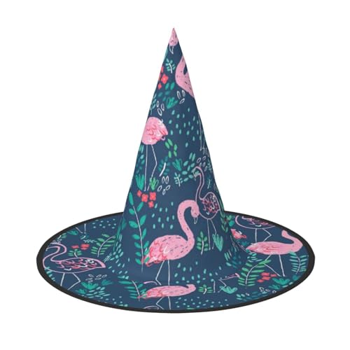 PPHGUT Halloween-Hexenhut mit Blumendruck, breite Krempe, faltbare Kappe, Partys, Arnivals und Rollenspielveranstaltungen von PPHGUT