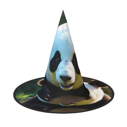 PPHGUT Halloween-Hexenhut mit Panda-Druck, breite Krempe, faltbare Kappe, Partys, Arnivals und Rollenspielveranstaltungen von PPHGUT