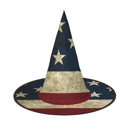 PPHGUT Halloween-Hexenhut mit amerikanischer Flagge, breite Krempe, faltbare Kappe, Partys, Arnivals und Rollenspielveranstaltungen von PPHGUT
