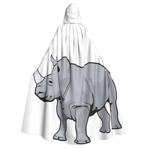 PPHGUT Halloween-Umhang mit Tier-Nashorn-Druck, Unisex, volle Länge, mit Kapuze, für Cosplay, Mittelalter und Festivals, passend PPHGUT Halloween-Umhang mit Tier-Nashorn-Druck, Unisex, volle Länge, mit Kapuze, für Cosplay, Mittelalter und Festivals, passend von PPHGUT