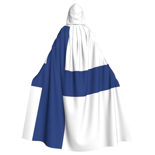 PPHGUT Halloween-Umhang mit finnischer Flagge, Unisex, volle Länge, mit Kapuze, für Cosplay, Mittelalter und Festivals von PPHGUT