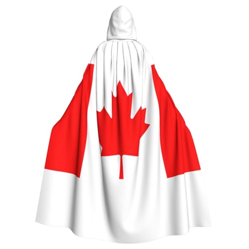 PPHGUT Halloween-Umhang mit kanadischer Flagge, Unisex, volle Länge, mit Kapuze, für Cosplay, Mittelalter und Festivals von PPHGUT