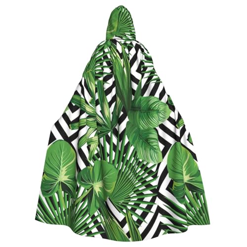 PPHGUT Halloween-Umhang mit tropischem Blätter-Druck, Unisex, volle Länge, mit Kapuze, für Cosplay, Mittelalter und Festivals, passend für Halloween PPHGUT Halloween-Umhang mit tropischem Blätter-Druck, Unisex, volle Länge, mit Kapuze, für Cosplay, Mittelalter und Festivals, passend für Halloween von PPHGUT