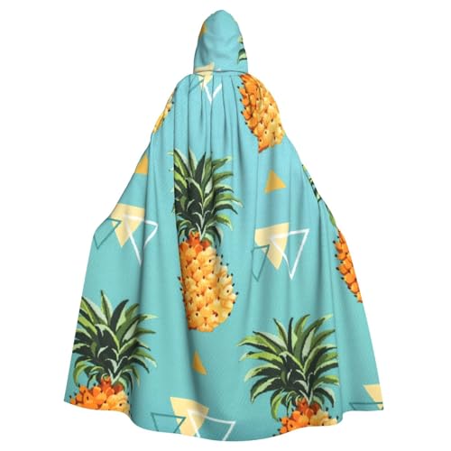 PPHGUT Halloween-Umhang mit tropischen Früchten, Ananas-Druck, Unisex, volle Länge, mit Kapuze, für Cosplay, Mittelalter und Festivals, passend von PPHGUT