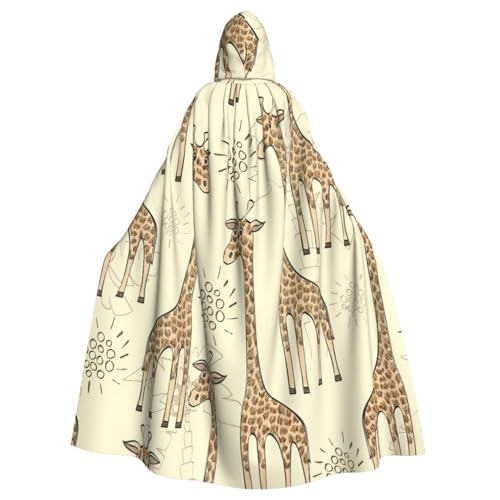 PPHGUT Handgezeichneter Giraffen-Druck, Unisex, volle Länge, mit Kapuze, Halloween-Umhang für Cosplay, Mittelalter und Festivals, passend PPHGUT Handgezeichneter Giraffen-Druck, Unisex, volle Länge, mit Kapuze, Halloween-Umhang für Cosplay, Mittelalter und Festivals, passend von PPHGUT