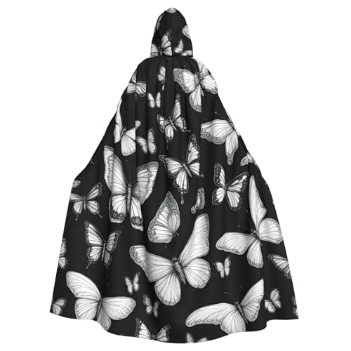 PPHGUT Handgezeichneter farbiger Schmetterlings-Umhang, Unisex, volle Länge, mit Kapuze, Halloween-Umhang für Cosplay, Mittelalter und Festivals, passend für PPHGUT Handgezeichneter farbiger Schmetterlings-Umhang, Unisex, volle Länge, mit Kapuze, Halloween-Umhang für Cosplay, Mittelalter und Festivals, passend für von PPHGUT