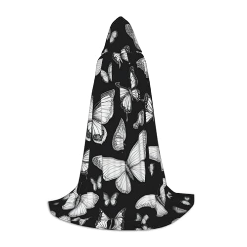 PPHGUT Handgezeichneter farbiger Schmetterlings-Umhang mit Kapuze für Halloween, Karneval, Cosplay, Teenager, Kinder, Erwachsene, Zauberer-Themen von PPHGUT