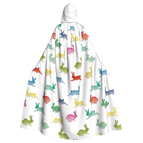PPHGUT Hasen in verschiedenen Posen, springender Laufdruck, Unisex, volle Länge, mit Kapuze, Halloween-Umhang, für Cosplay, Mittelalter und Festivals, passend PPHGUT Hasen in verschiedenen Posen, springender Laufdruck, Unisex, volle Länge, mit Kapuze, Halloween-Umhang, für Cosplay, Mittelalter und Festivals, passend von PPHGUT
