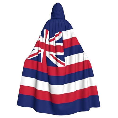 PPHGUT Hawaii-Flaggen-Druck, Unisex, volle Länge, mit Kapuze, Halloween-Umhang für Cosplay, Mittelalter und Festivals, passend von PPHGUT