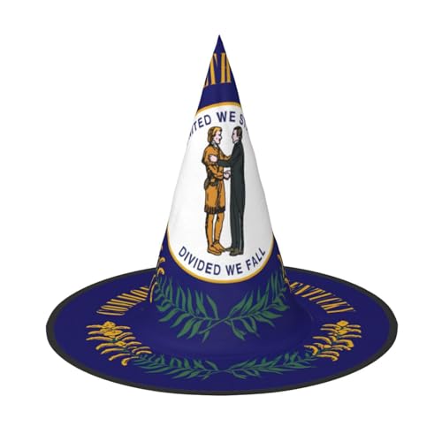 PPHGUT Hexenhut mit Kentucky-Staatsflagge, breite Krempe, faltbare Kappe, Partys, Arnivals und Rollenspielveranstaltungen von PPHGUT