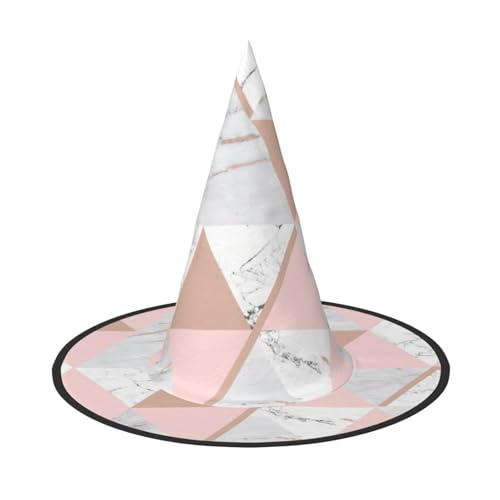 PPHGUT Hexenhut mit rosa und goldenem Marmor-Druck, breite Krempe, faltbare Kappe, Partys, Arnivals und Rollenspielveranstaltungen von PPHGUT