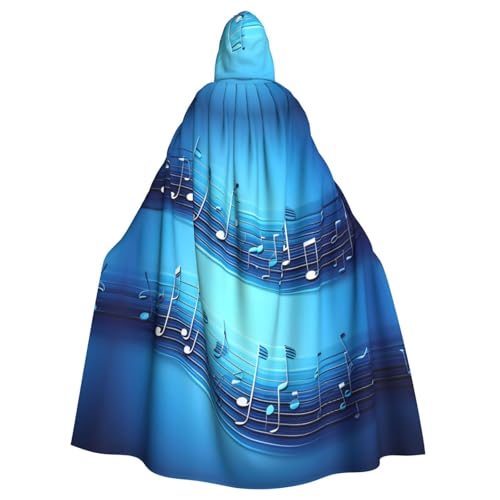 PPHGUT Himmelblauer Halloween-Umhang mit Musiknoten-Aufdruck, Unisex, volle Länge, mit Kapuze, für Cosplay, Mittelalter und Festivals, passend PPHGUT Himmelblauer Halloween-Umhang mit Musiknoten-Aufdruck, Unisex, volle Länge, mit Kapuze, für Cosplay, Mittelalter und Festivals, passend von PPHGUT
