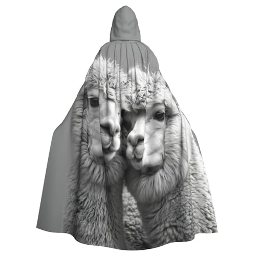 PPHGUT I Love Alpakas Print Unisex Full Length Hooded Halloween Cloak For Cosplay Medieval And Festivals Fits von PPHGUT