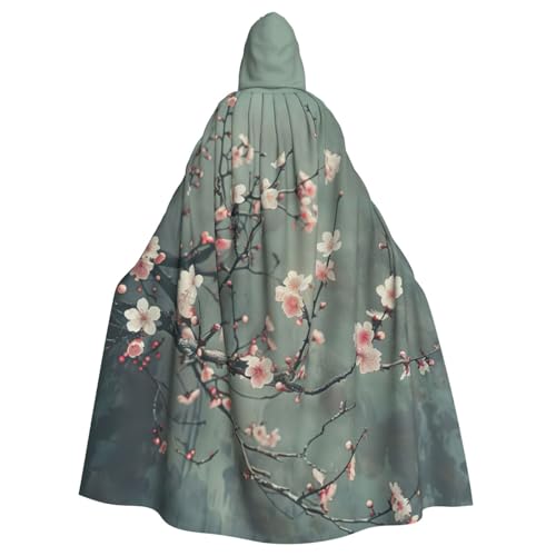 PPHGUT Japanischer Kirschblumen-Druck, Unisex, volle Länge, mit Kapuze, Halloween-Umhang für Cosplay, Mittelalter und Festivals, passend für Halloween PPHGUT Japanischer Kirschblumen-Druck, Unisex, volle Länge, mit Kapuze, Halloween-Umhang für Cosplay, Mittelalter und Festivals, passend für Halloween von PPHGUT