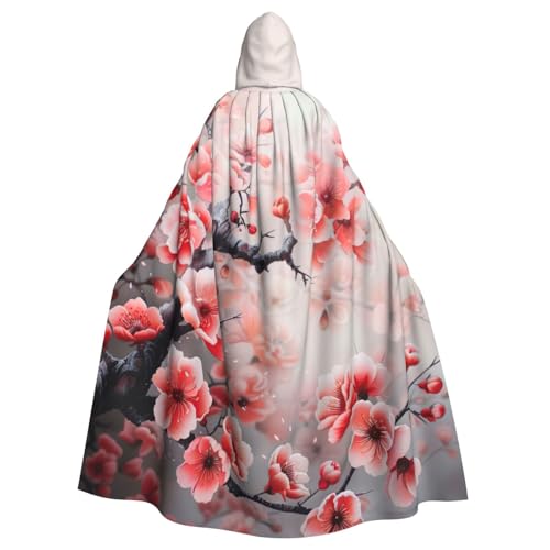 PPHGUT Japanischer Kirschblumen-Druck, Unisex, volle Länge, mit Kapuze, Halloween-Umhang für Cosplay, Mittelalter und Festivals, passend für Halloween PPHGUT Japanischer Kirschblumen-Druck, Unisex, volle Länge, mit Kapuze, Halloween-Umhang für Cosplay, Mittelalter und Festivals, passend für Halloween von PPHGUT