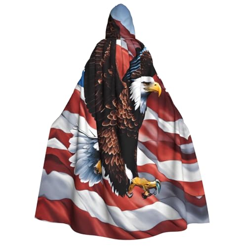 PPHGUT Kapuzenumhang mit Adler und USA-Flagge, Unisex, Halloween-Kostüm, Karneval, Mottopartys, Cosplay von PPHGUT