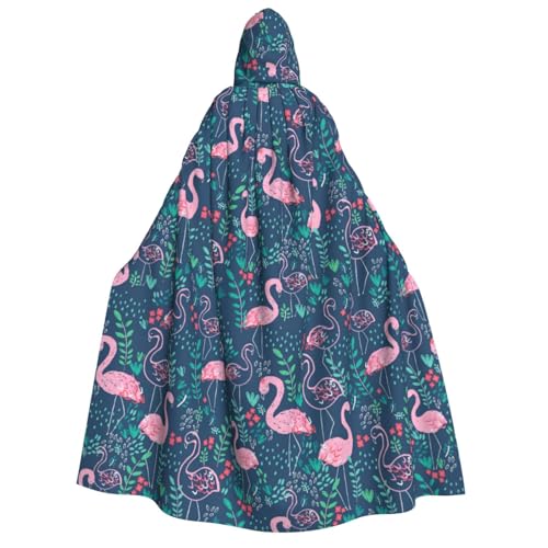 PPHGUT Kapuzenumhang mit Blumen-Schwanen-Druck, Unisex, Halloween-Kostüm, Karneval, Mottopartys, Cosplay von PPHGUT