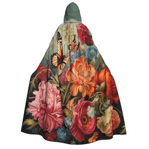 PPHGUT Kapuzenumhang mit Blumen und Schmetterlingen, Unisex, Halloween-Kostüm, Karneval, Mottopartys, Cosplay PPHGUT Kapuzenumhang mit Blumen und Schmetterlingen, Unisex, Halloween-Kostüm, Karneval, Mottopartys, Cosplay von PPHGUT