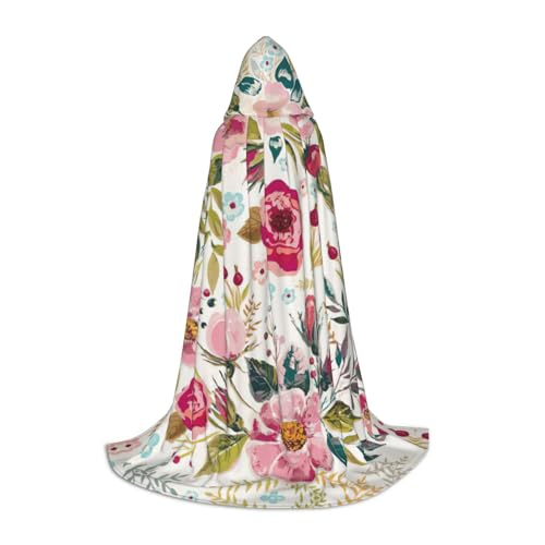PPHGUT Kapuzenumhang mit Blumenblatt-Druck, für Halloween, Karneval, Cosplay, Teenager, Kinder, Erwachsene, Zauberer-Themen von PPHGUT